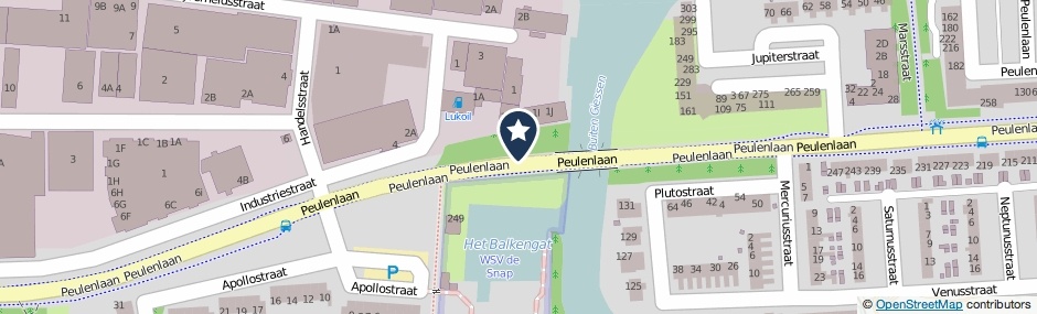 Kaartweergave Peulenlaan in Hardinxveld-Giessendam