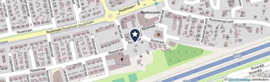 Kaartweergave Rijnstraat in Hardinxveld-Giessendam