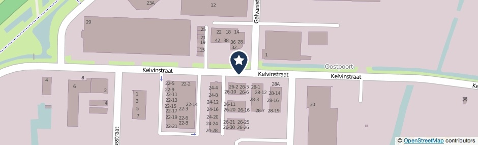 Kaartweergave Kelvinstraat in Harlingen