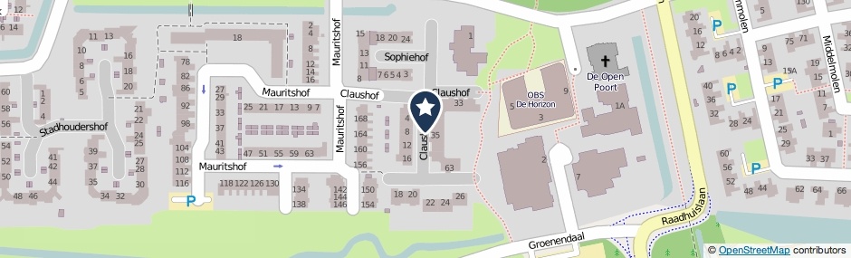 Kaartweergave Claushof in Harmelen
