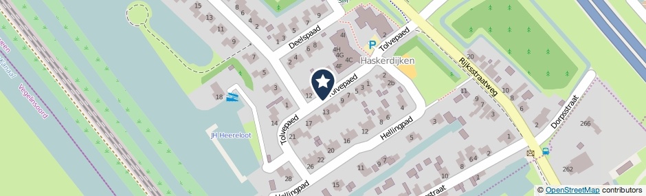 Kaartweergave Tolvepaed in Haskerdijken