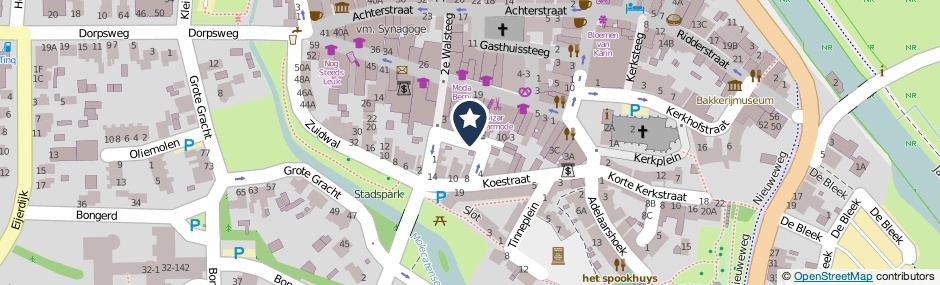 Kaartweergave Burchtstraat in Hattem