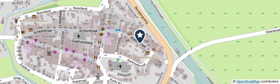 Kaartweergave Ridderstraat in Hattem