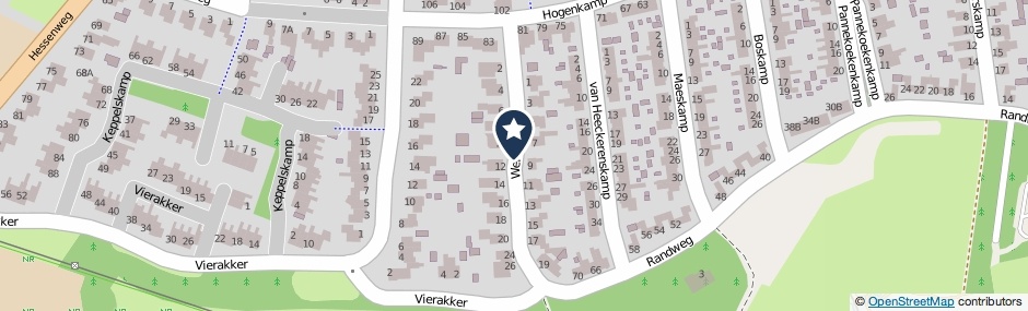 Kaartweergave Werfkamp in Hattem