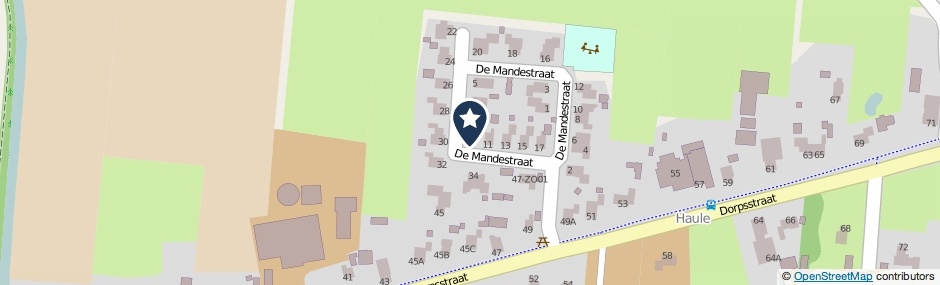 Kaartweergave De Mandestraat 9 in Haule