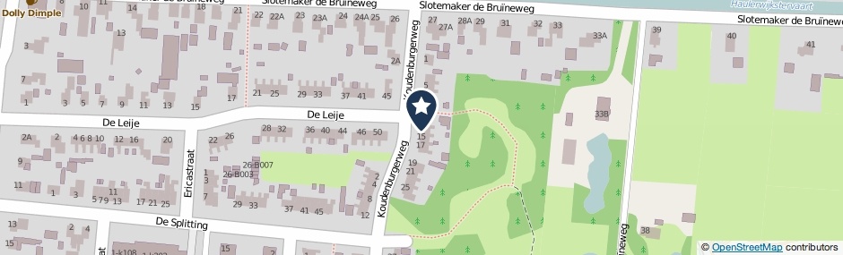 Kaartweergave Koudenburgerweg 13 in Haulerwijk