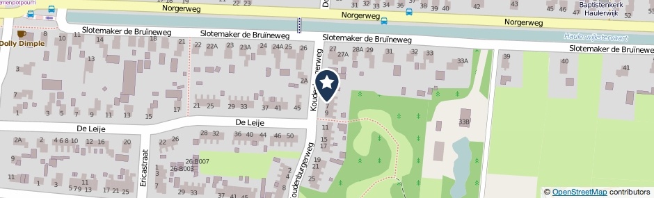 Kaartweergave Koudenburgerweg 5 in Haulerwijk