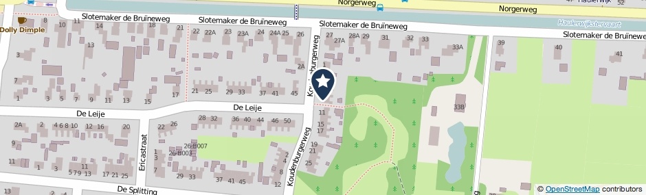 Kaartweergave Koudenburgerweg 9 in Haulerwijk