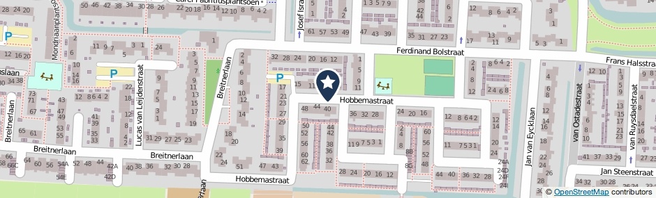 Kaartweergave Hobbemastraat in Hazerswoude-Dorp