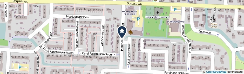 Kaartweergave Pieter De Hooghstraat in Hazerswoude-Dorp