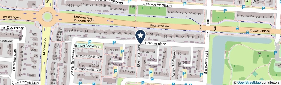 Kaartweergave Averkamplaan in Heerhugowaard