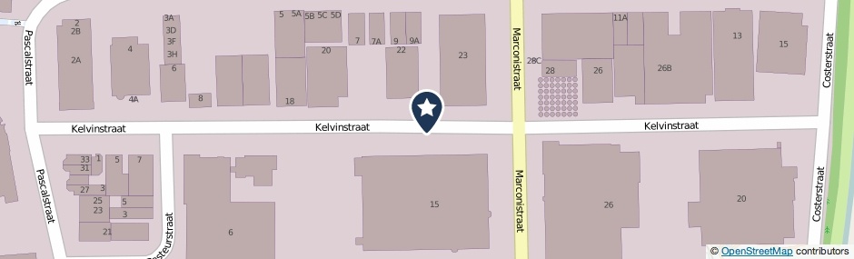 Kaartweergave Kelvinstraat in Heerhugowaard