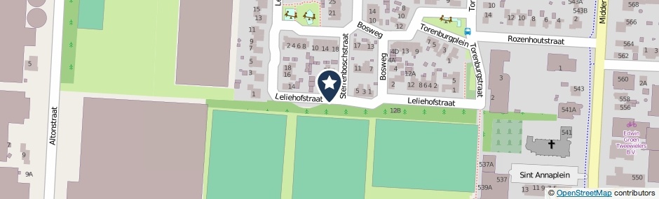 Kaartweergave Leliehofstraat in Heerhugowaard