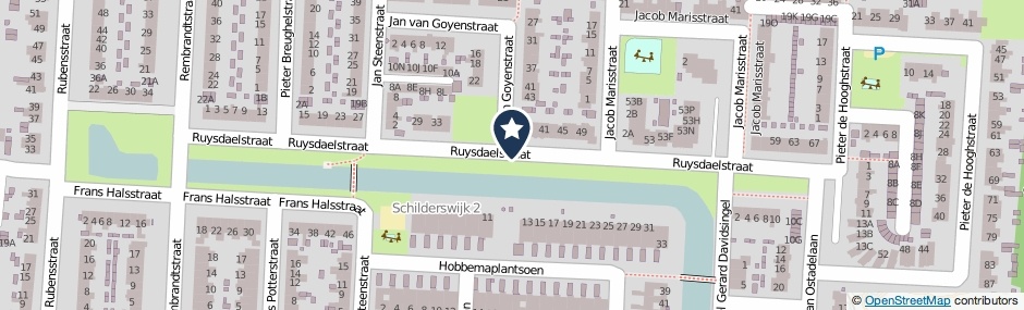 Kaartweergave Ruysdaelstraat in Heerhugowaard