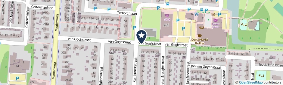 Kaartweergave Van Goghstraat in Heerhugowaard