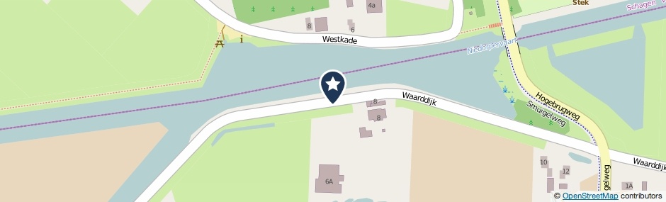 Kaartweergave Waarddijk in Heerhugowaard