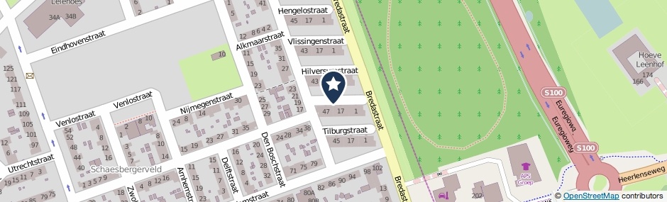 Kaartweergave Amersfoortstraat in Heerlen