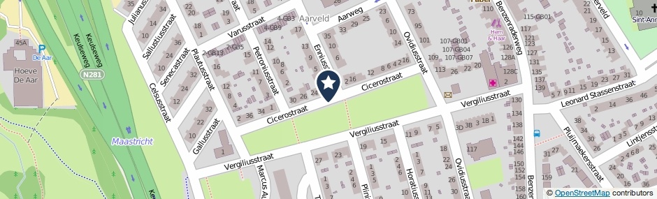 Kaartweergave Cicerostraat in Heerlen