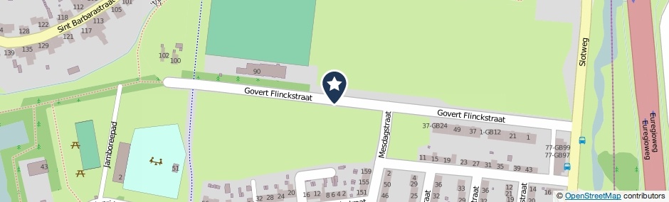 Kaartweergave Govert Flinckstraat in Heerlen