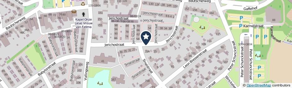 Kaartweergave Jerichostraat in Heerlen