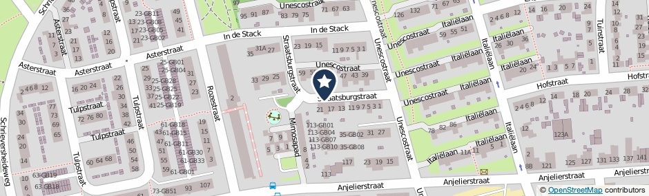 Kaartweergave Straatsburgstraat in Heerlen