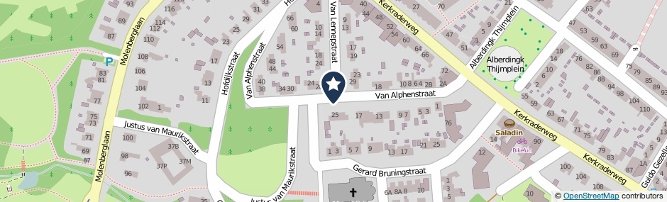 Kaartweergave Van Alphenstraat in Heerlen