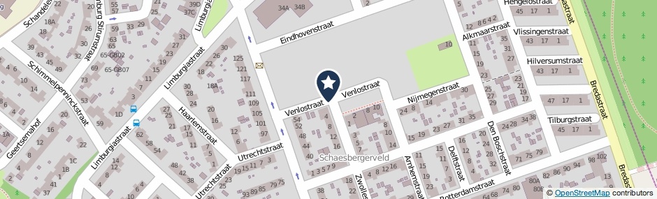 Kaartweergave Venlostraat in Heerlen
