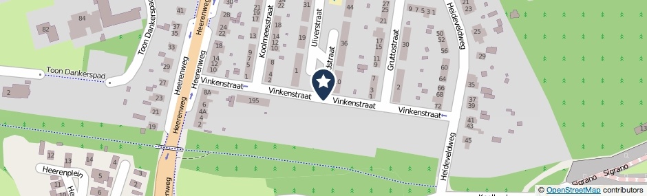 Kaartweergave Vinkenstraat in Heerlen