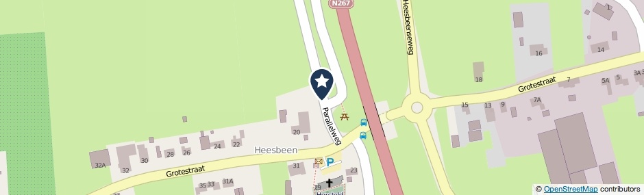 Kaartweergave Parallelweg in Heesbeen