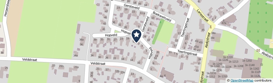 Kaartweergave Hopveld 9 in Heeswijk-Dinther