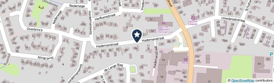 Kaartweergave Hademanstraat in Heeten