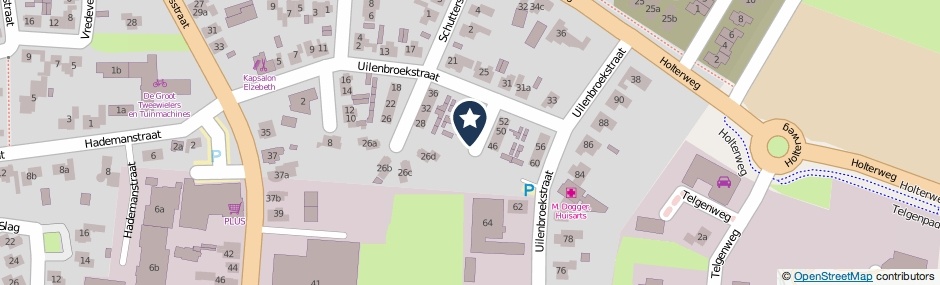 Kaartweergave Uilenbroekstraat in Heeten