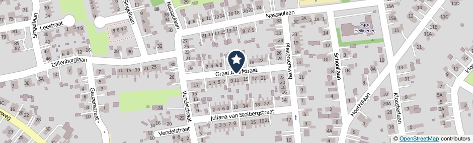 Kaartweergave Graaf Adolfstraat in Heiligerlee