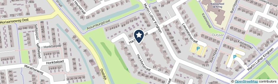 Kaartweergave Hackfortstraat 1 in Hellevoetsluis