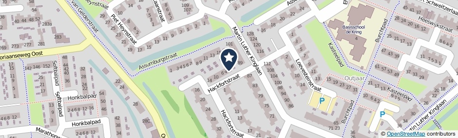 Kaartweergave Hackfortstraat 2 in Hellevoetsluis