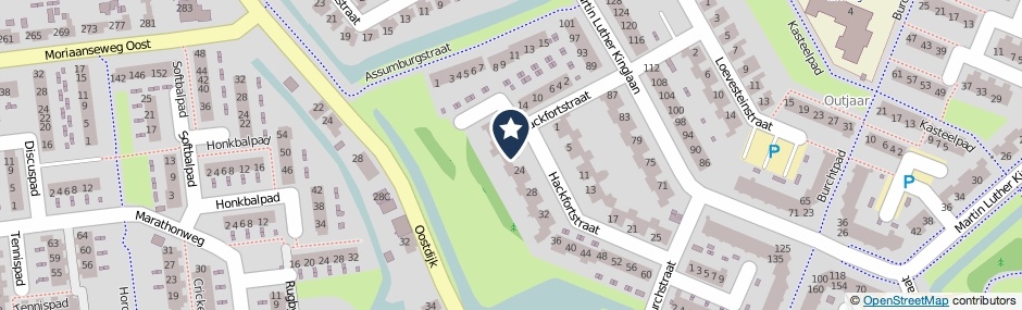 Kaartweergave Hackfortstraat 22 in Hellevoetsluis