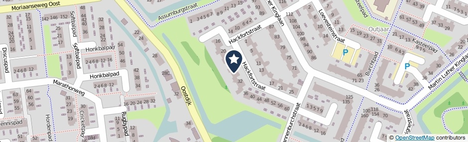 Kaartweergave Hackfortstraat 28 in Hellevoetsluis