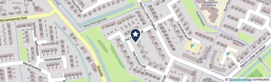 Kaartweergave Hackfortstraat 3 in Hellevoetsluis