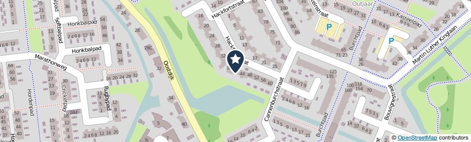 Kaartweergave Hackfortstraat 40 in Hellevoetsluis