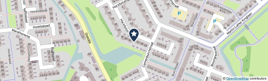 Kaartweergave Hackfortstraat 48 in Hellevoetsluis