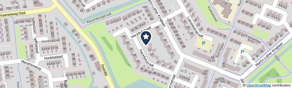 Kaartweergave Hackfortstraat 7 in Hellevoetsluis