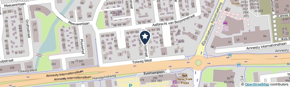 Kaartweergave Hein Ewoutsstraat in Hellevoetsluis