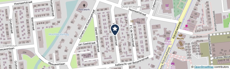 Kaartweergave Willems Fopsstraat in Hellevoetsluis