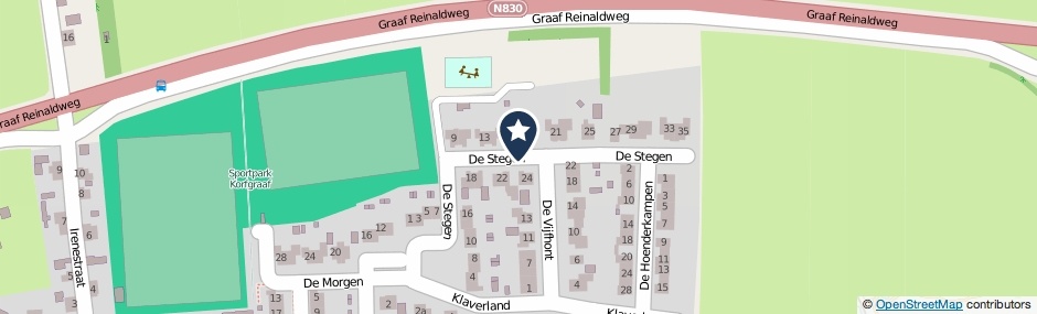 Kaartweergave De Stegen in Hellouw