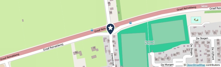Kaartweergave Graaf Reinaldweg in Hellouw