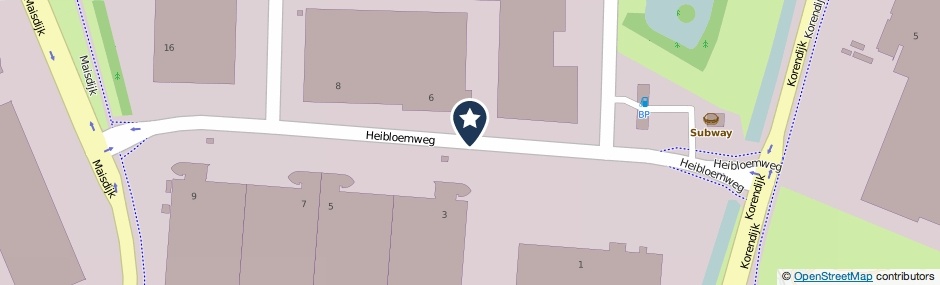 Kaartweergave Heibloemweg in Helmond