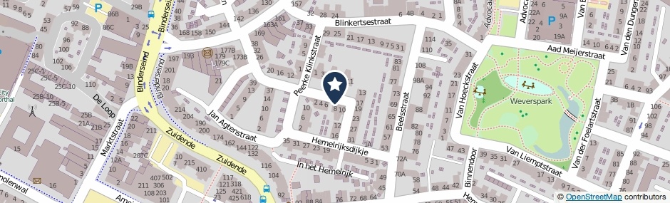 Kaartweergave Timmermansstraat in Helmond