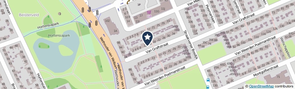 Kaartweergave Van Graftstraat 14 in Helmond