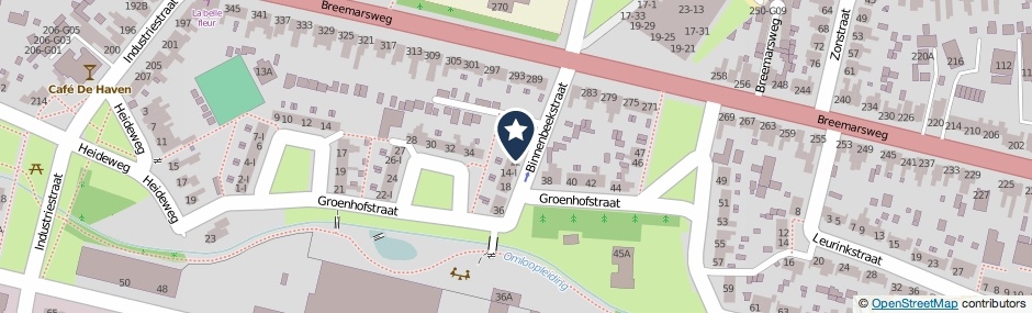 Kaartweergave Binnenbeekstraat in Hengelo (Overijssel)