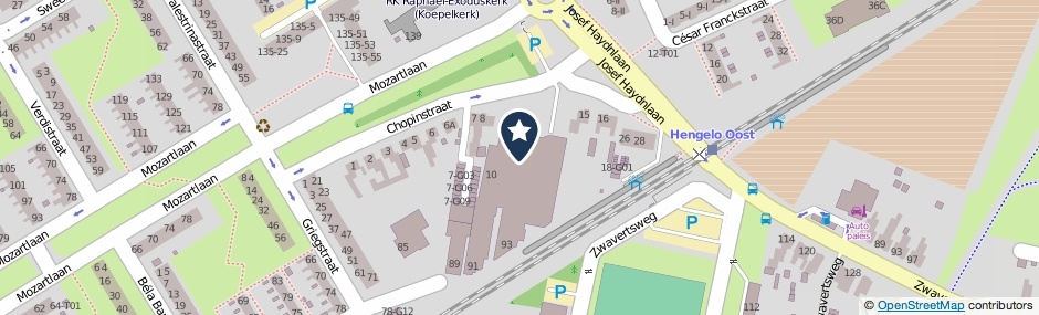 Kaartweergave Chopinstraat in Hengelo (Overijssel)